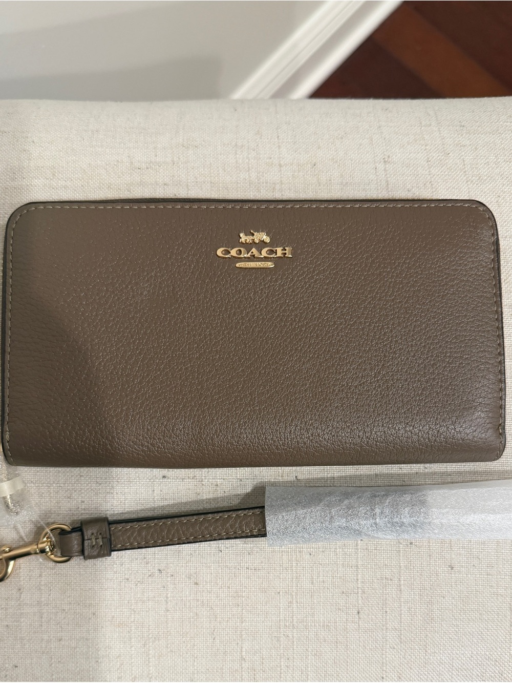 Coach Long Zip Around Wallet – Dark Stone | NWT